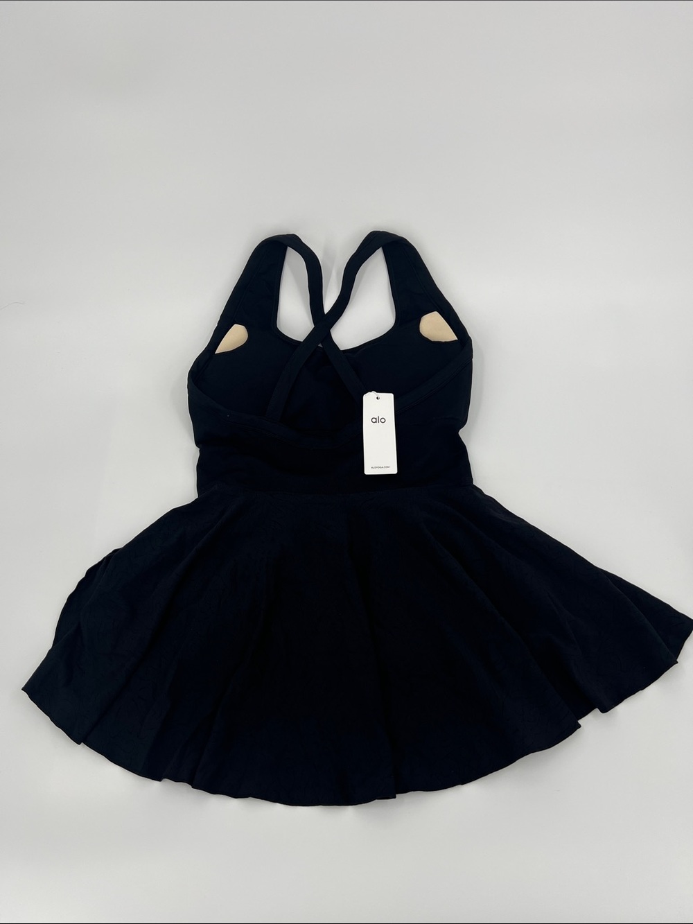 Alo Black Skater Dress with Scoop Neck - Picture 4 of 6